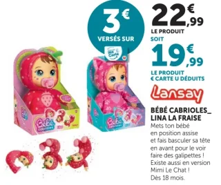 Poupée Bébé Cabrioles - Lina la Fraise Lansay