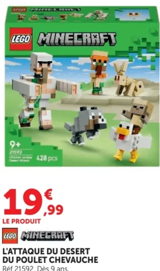 Lego Minecraft L'attaque du désert du poulet chevauché
