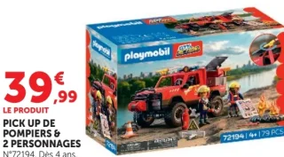Pick up de pompiers & 2 personnages Playmobil