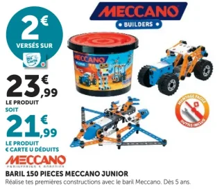 Baril 150 pièces Meccano Junior