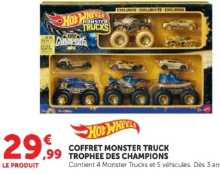 Hot Wheels Coffret Monster Truck Trophée des Champions