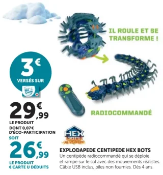 Centipède radiocommandé Explodapede Centipede Hex Bots