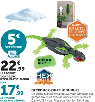 Gecko RC grimpeur de murs Hexbots Alive Inside