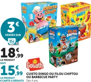 Jeu de société Cuisto Dingo, Filou Chiptou ou Barbecue Party Goliath