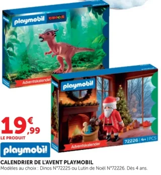 CALENDRIER DE L'AVENT PLAYMOBIL Dinos N°72225 ou Lutin de Noël N°72226