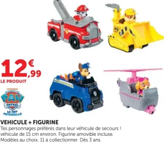 Véhicule + figurine La Pat' Patrouille