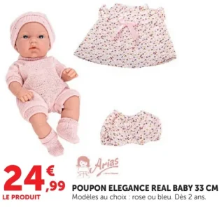 Poupon Elegance Real Baby 33 cm Arias