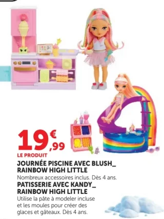 Poupée Journée piscine avec Blush ou Pâtisserie avec Kandy Rainbow High Little