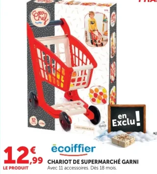 Chariot de supermarché garni Écoiffier