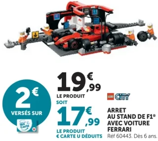 Lego City Arrêt au stand de F1 avec voiture Ferrari