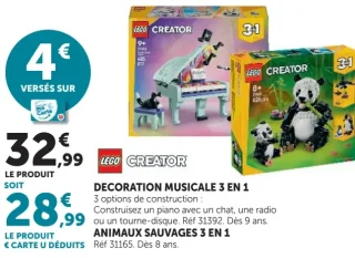 LEGO Creator Décoration musicale 3 en 1 / Animaux sauvages 3 en 1