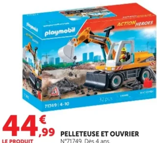Playmobil Pelleteuse et ouvrier N°71749