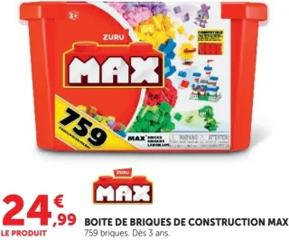 Boîte de briques de construction MAX Zuru