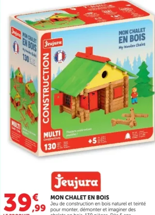 Jeu de construction Mon Chalet en Bois Jeujura 130 pièces