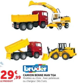Bruder Camion benne MAN TGA avec pelleteuse ou chargeur