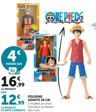 Figurine géante 30 cm Anime Heroes Mega One Piece ou Naruto