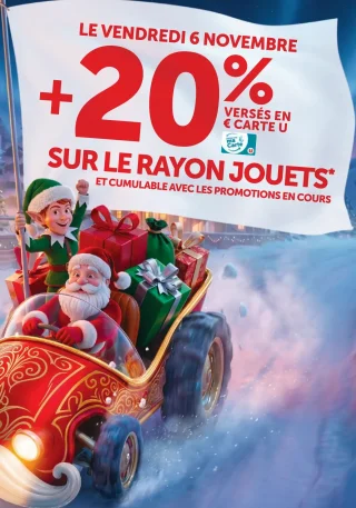 +20% versés en € Carte U sur le rayon jouets