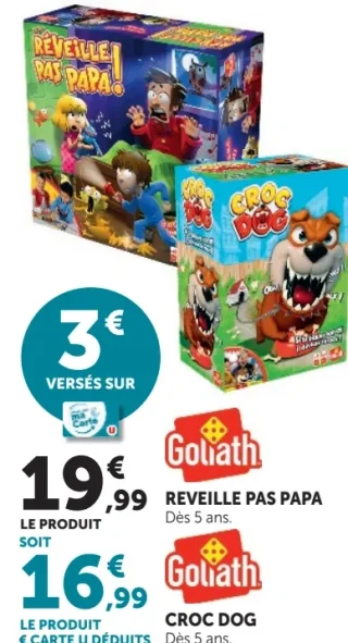Goliath Jeu de société Réveille Pas Papa ou Croc Dog