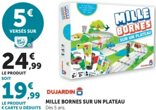 Jeu Mille Bornes sur un plateau Dujardin
