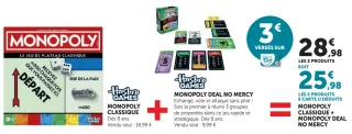 Jeux Monopoly Classique + Monopoly Deal No Mercy Hasbro Games