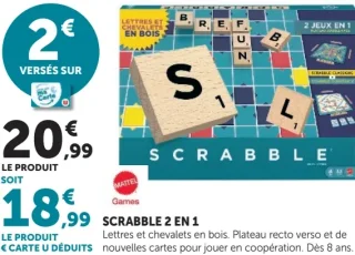 Jeu Scrabble 2 en 1 Mattel Games