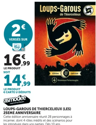 Jeu de cartes Les Loups-Garous de Thiercelieux 25ème Anniversaire Asmodee