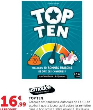 Jeu d'ambiance Top Ten Asmodee