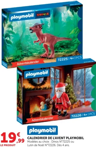 Calendrier de l'Avent Playmobil Dinos ou Lutin de Noël
