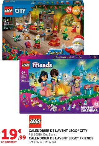Calendrier de l'Avent LEGO City ou LEGO Friends