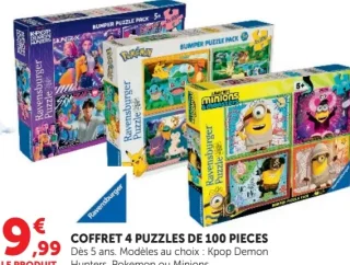 Coffret 4 puzzles de 100 pièces Ravensburger