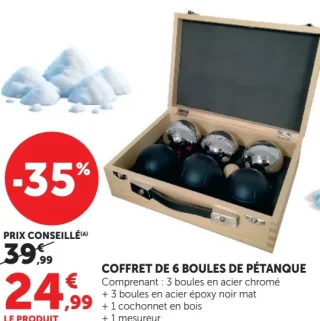 Coffret de 6 boules de pétanque