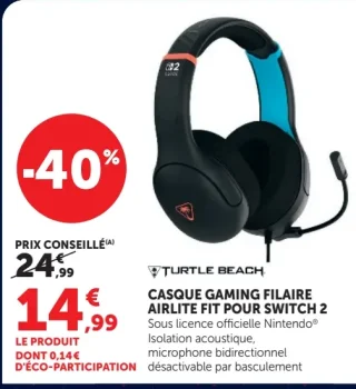 Casque gaming filaire Airlite Fit pour Switch Turtle Beach