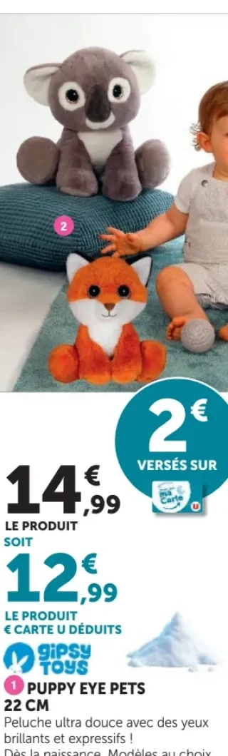 Peluche Puppy Eye Pets 22 cm Gipsy Toys