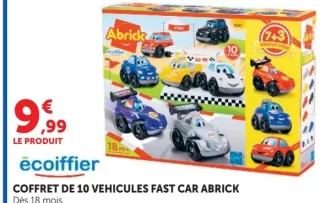 Coffret de 10 véhicules Fast Car Abrick Écoiffier