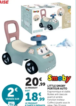 LITTLE SMOBY PORTEUR AUTO Smoby