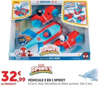 Marvel Spidey et ses amis extraordinaires Véhicule 3 en 1 Spidey