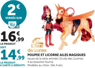 L'École des licornes Poupée et licorne ailes magiques