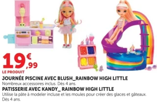 Rainbow High Little Journée piscine avec Blush / Pâtisserie avec Kandy