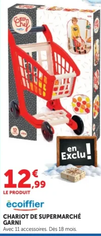 Écoiffier Chariot de Supermarché Garni