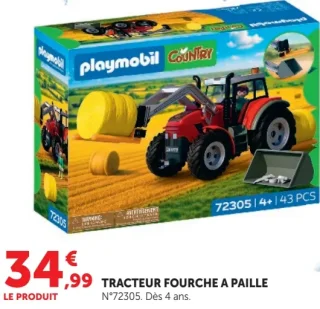 Tracteur fourche à paille Playmobil Country N°72305