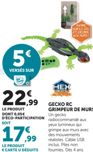 Gecko RC Grimpeur de murs Hex Bots