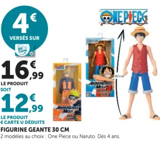 Anime Heroes Figurine géante 30 cm One Piece ou Naruto