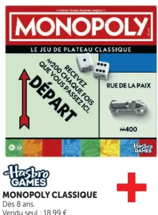 Jeu de plateau Monopoly Classique Hasbro Games