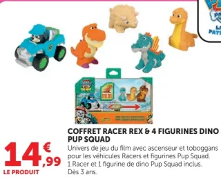Coffret Racer Rex & 4 figurines Dino Pup Squad Paw Patrol