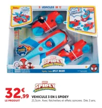 Véhicule 3 en 1 Spidey Marvel Spidey et ses amis extraordinaires