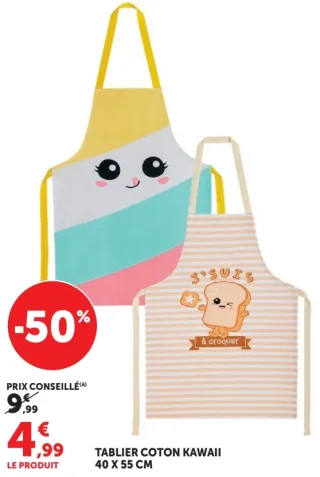 Tablier coton Kawaii 40 x 55 cm