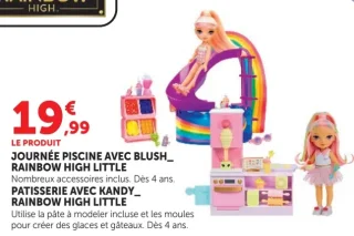Poupées Journée Piscine avec Blush / Pâtisserie avec Kandy Rainbow High Little