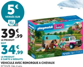 Véhicule avec remorque à chevaux Playmobil
