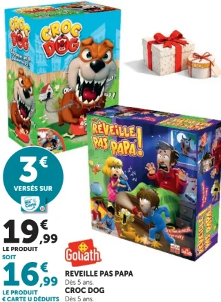 Jeu de société Croc Dog / Réveille pas Papa Goliath