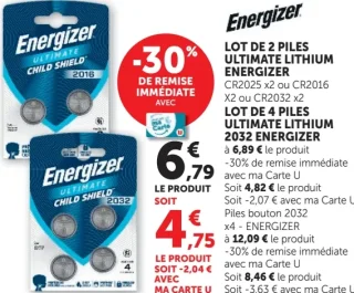Lot de piles Ultimate Lithium Energizer